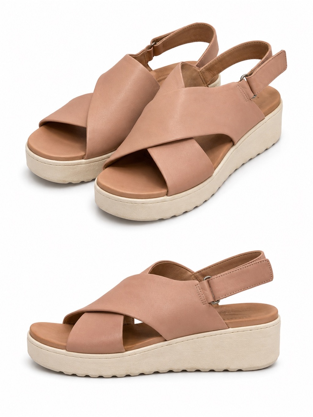 Vince Blush Pink Crisscross Slingback Platform Sandals